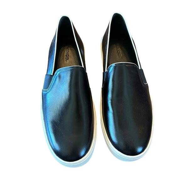 Vince Blair II Black Leather Slip On Sneakers Minimalist NEW EU 40.5 /US 10.5 - Picture 3 of 11